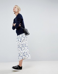 Комбинируемая плиссированная юбка с цветочным принтом ASOS WHITE-Мульти
