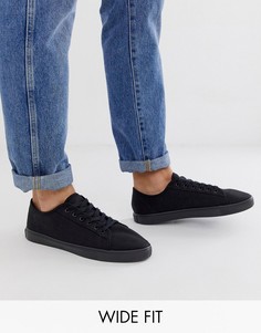 Черные парусиновые кроссовки для широкой стопы ASOS DESIGN-Черный