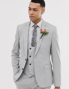 Серый супероблегающий пиджак с легкой фактурной отделкой ASOS DESIGN