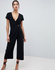 Комбинезон с запахом ASOS DESIGN-Черный