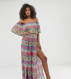 Комбинируемые пляжные брюки с разрезами ASOS DESIGN Tall-Мульти