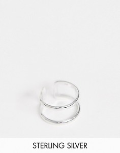 Серебряное двойное кольцо ASOS DESIGN-Серебряный