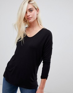 Черный топ с длинными рукавами \летучая мышь\" ASOS DESIGN