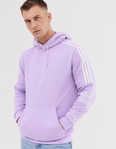 Худи фиолетового цвета с полосками adidas Originals-Фиолетовый