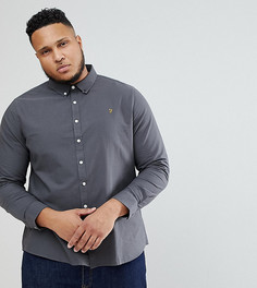 Серая приталенная оксфордская рубашка Farah Brewer эксклюзивно для ASOS-Серый