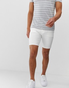 Белые эластичные джинсовые шорты с напылением ASOS DESIGN-Белый
