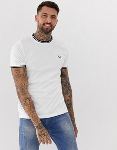 Белая футболка с контрастной отделкой Fred Perry-Белый