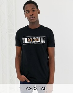 Футболка с принтом ASOS DESIGN Tall-Черный