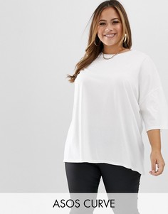 Белая свободная футболка ASOS DESIGN Curve-Белый