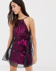 Платье мини с пайетками Free People Ghost-Черный