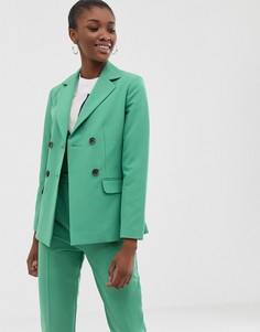 Двубортный блейзер ASOS DESIGN-Зеленый
