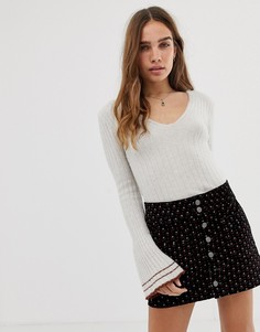 Джемпер с расклешенными рукавами Free People May Morning-Кремовый