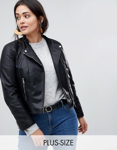 Байкерская куртка из искусственной кожи Vero Moda Curve-Черный