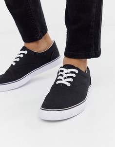 Черные кеды на шнуровке ASOS DESIGN-Черный