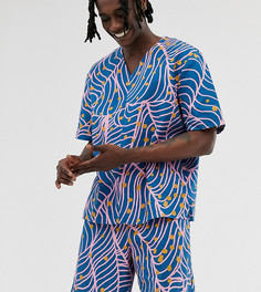 Рубашка с V-образным вырезом и принтом ASOS MADE IN KENYA-Мульти
