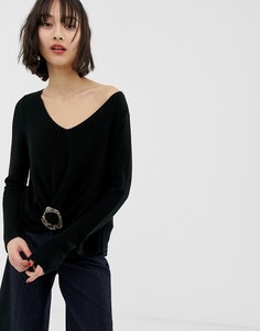Джемпер с пряжкой ASOS DESIGN-Черный