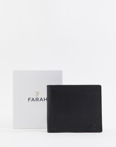 Черный кожаный складной бумажник Farah
