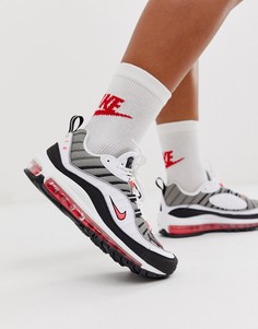 Белые/серые/розовые кроссовки Nike Air Max 98-Белый