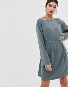 Свободное трикотажное платье ASOS DESIGN-Синий