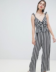Комбинезон в полоску с бантиком River Island-Черный