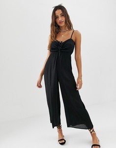 Присборенный комбинезон на бретельках ASOS DESIGN-Мульти