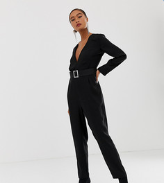 Черный комбинезон с ремнем с пряжкой Miss Selfridge