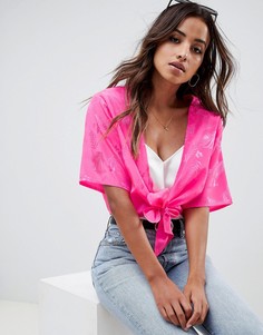 Жаккардовый топ с завязкой ASOS DESIGN-Красный
