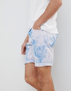 Фиолетовые джинсовые шорты узкого кроя с принтом тай-дай ASOS DESIGN-Фиолетовый