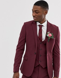 Бордовый супероблегающий пиджак ASOS DESIGN-Красный