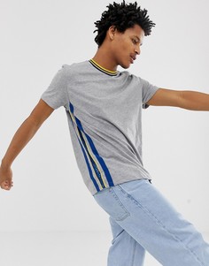 Серая свободная футболка с контрастными сетчатыми вставками ASOS DESIGN-Серый