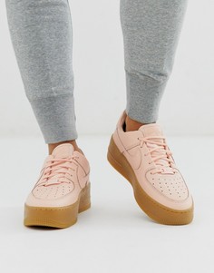 Бледно-розовые низкие кроссовки на резиновой подошве Nike Air Force 1 Sage-Розовый