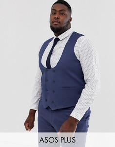 Синий супероблегающий жилет из эластичного хлопка ASOS DESIGN Plus
