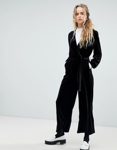 Бархатный комбинезон Dr Denim-Черный