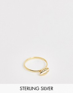 Серебряное позолоченное кольцо ASOS DESIGN-Золотой