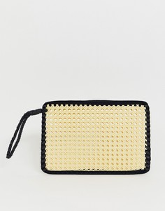 Соломенный клатч с ручкой ASOS DESIGN-Коричневый