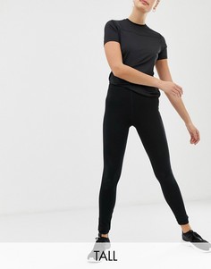 Черные леггинсы с завышенной талией ASOS 4505 Tall-Черный