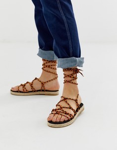 Сандалии-эспадрильи с узлами ASOS DESIGN-Красный