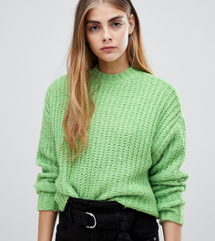 Зеленый вязаный джемпер Bershka