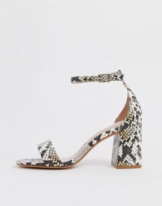 Босоножки на блочном каблуке со змеиным принтом ALDO Eteisa-Мульти