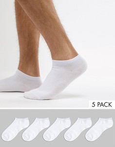 Набор из 5 пар белых спортивных носков Jack & Jones-Белый