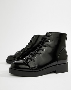 Массивные байкерские ботинки ASOS DESIGN-Черный