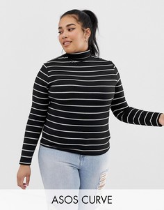 Водолазка в полоску ASOS DESIGN Curve-Мульти