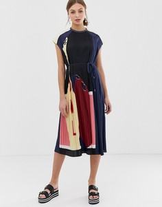 Платье макси в стиле колор блок Sportmax Code-Мульти