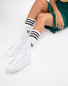 Кроссовки белого и темно-желтого цвета adidas Originals - Stan Smith-Белый