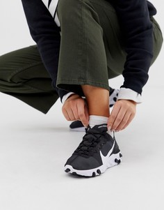 Черно-белые кроссовки Nike React Element 55-Черный