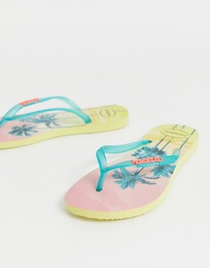 Шлепанцы с тропическим пальмовым принтом Havaianas-Желтый
