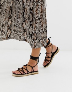 Сандалии-эспадрильи с узлами ASOS DESIGN-Черный