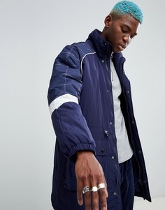 Темно-синяя парка в клетку ASOS DESIGN-Синий