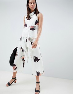 Кюлоты с цветочным принтом ASOS WHITE-Мульти