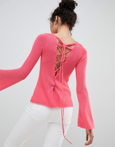 Джемпер со шнуровкой на спине Glamorous-Розовый